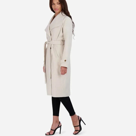 NWT Avec Les Filles Belted Wool Trench Coat Size M - Picture 2 of 10